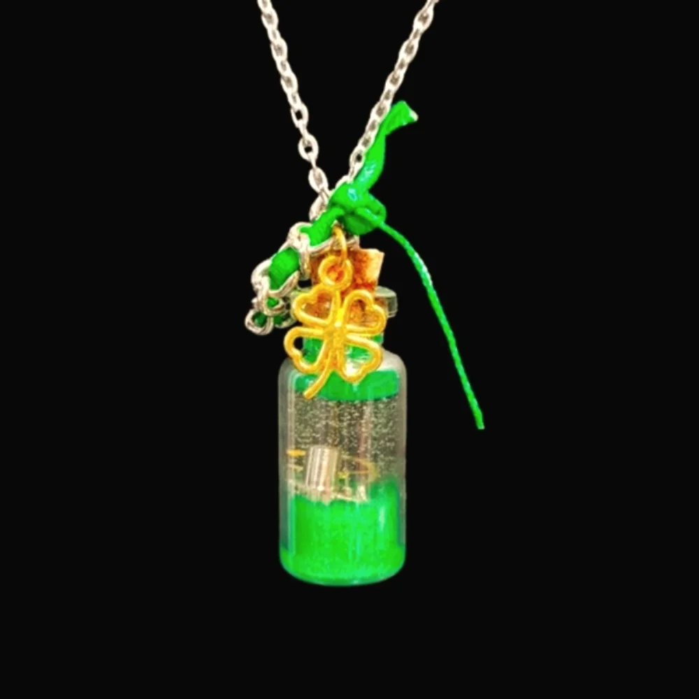 Handmade Steampunk St. Patrick's Watch Part Gears in Resin Necklace-NWT